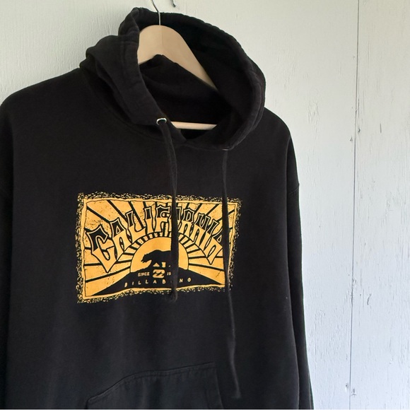 Billabong Black Hoodie with Yellow California Graphic - Picture 2 of 8